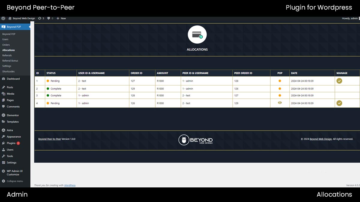 Beyond Peer-to-Peer plugin for WordPress - Image 17