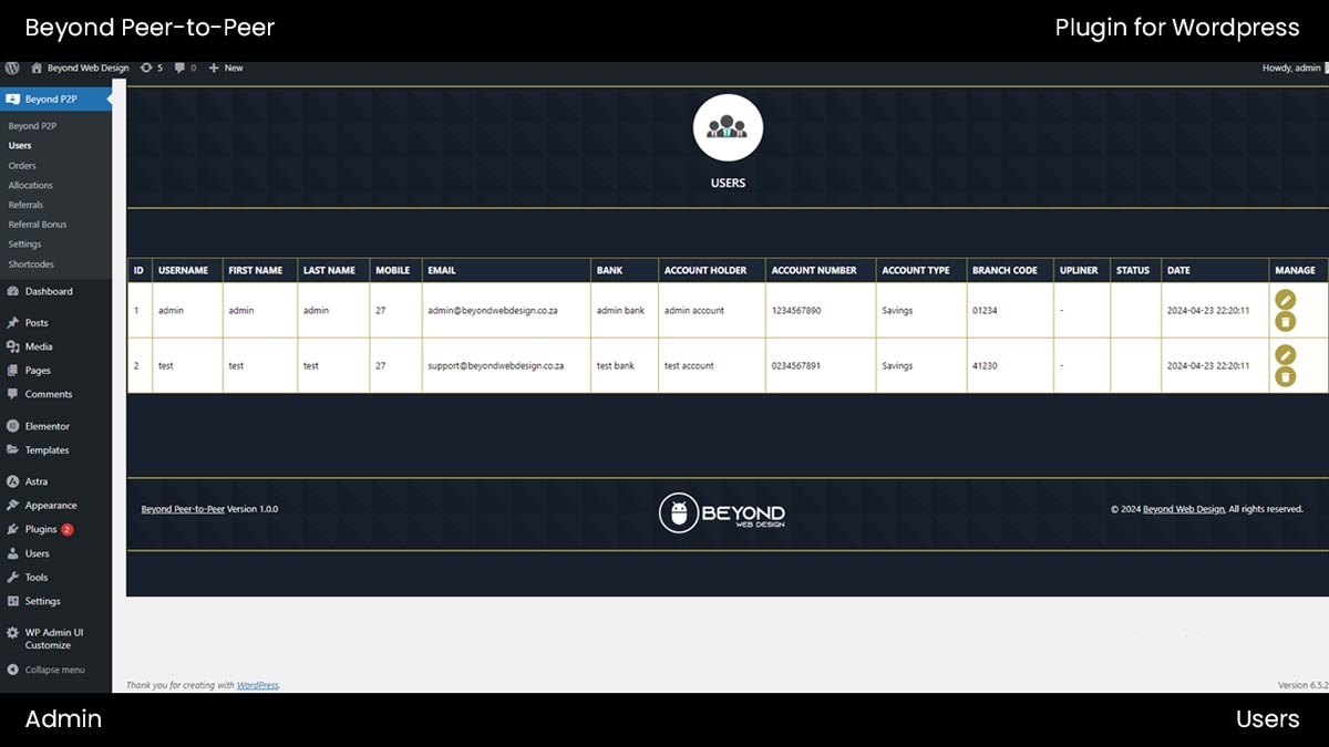 Beyond Peer-to-Peer plugin for WordPress - Image 14