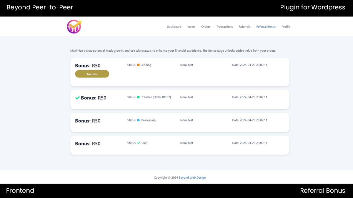 Beyond Peer-to-Peer plugin for WordPress - Image 10